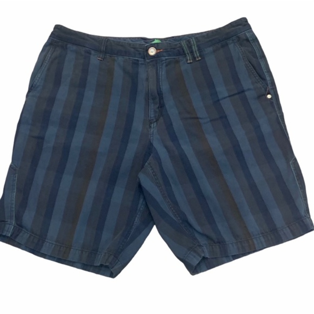 TOMMY BAHAMA Striped Jean Flat Front Shorts